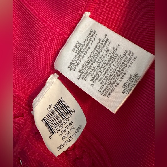 HERVE LEGER HOT PINK DRESS SIZE MEDIUM - Picture 8 of 8